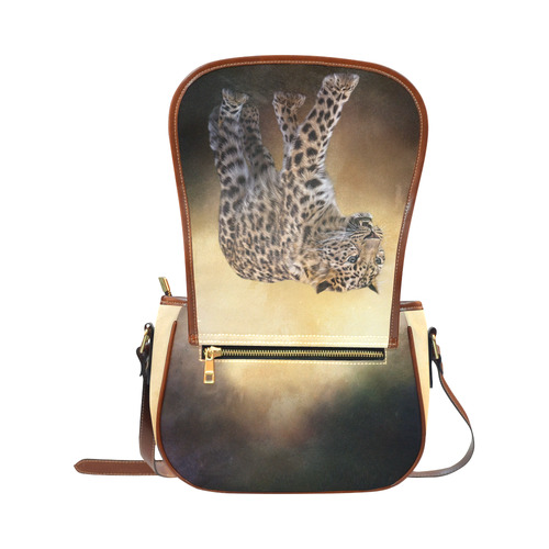 A magnificent painted Amur leopard Saddle Bag/Small (Model 1649) Full Customization
