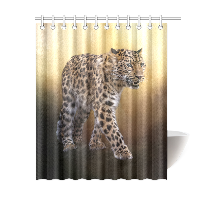 A magnificent painted Amur leopard Shower Curtain 60"x72"
