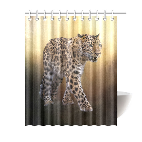 A magnificent painted Amur leopard Shower Curtain 60"x72"