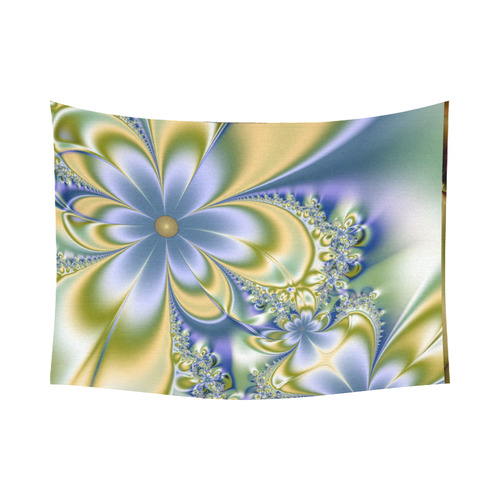 Silky Flowers Cotton Linen Wall Tapestry 80"x 60"