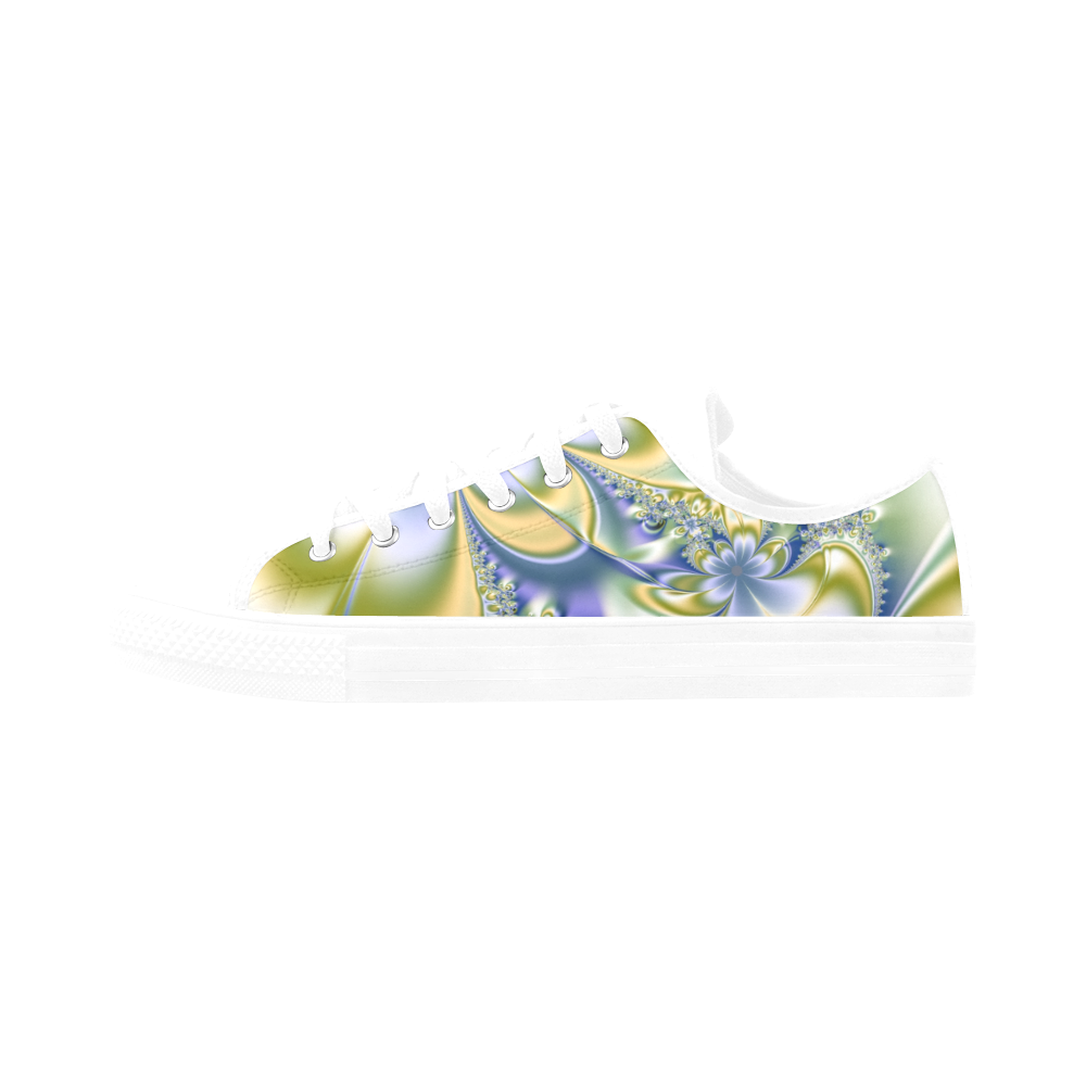 Silky Flowers Aquila Microfiber Leather Women's Shoes/Large Size (Model 031)