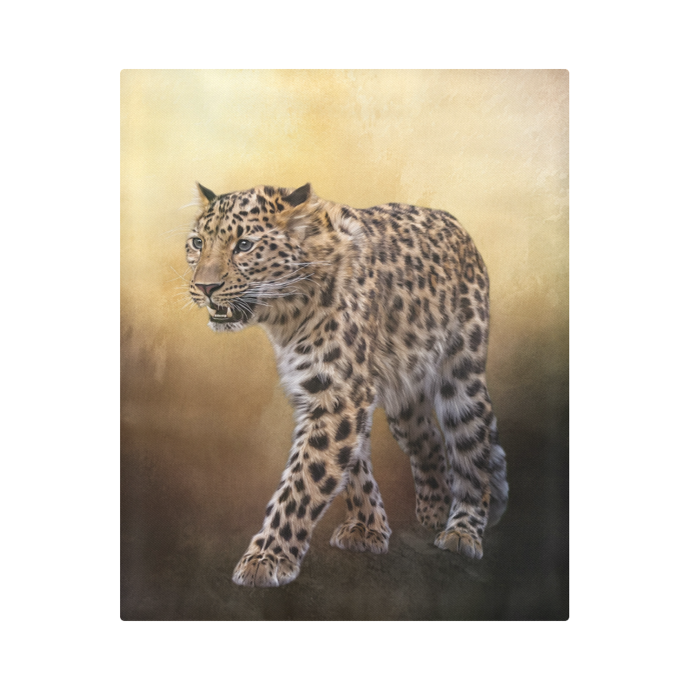 A magnificent painted Amur leopard Duvet Cover 86"x70" ( All-over-print)