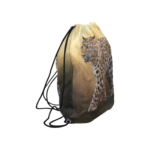 A magnificent painted Amur leopard Large Drawstring Bag Model 1604 (Twin Sides)  16.5"(W) * 19.3"(H)