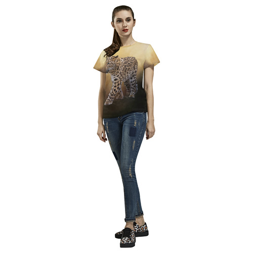 A magnificent painted Amur leopard All Over Print T-Shirt for Women (USA Size) (Model T40)