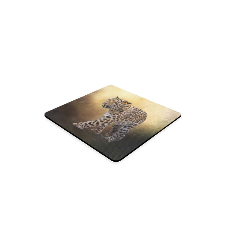 A magnificent painted Amur leopard Square Coaster