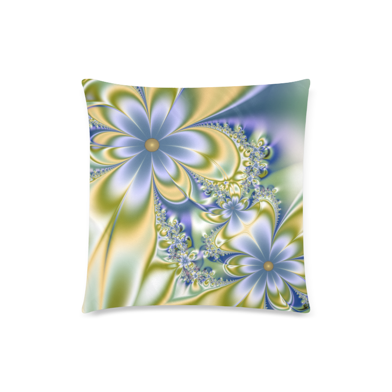 Silky Flowers Custom Zippered Pillow Case 18"x18"(Twin Sides)