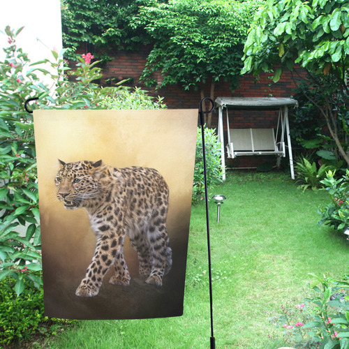 A magnificent painted Amur leopard Garden Flag 12‘’x18‘’（Without Flagpole）