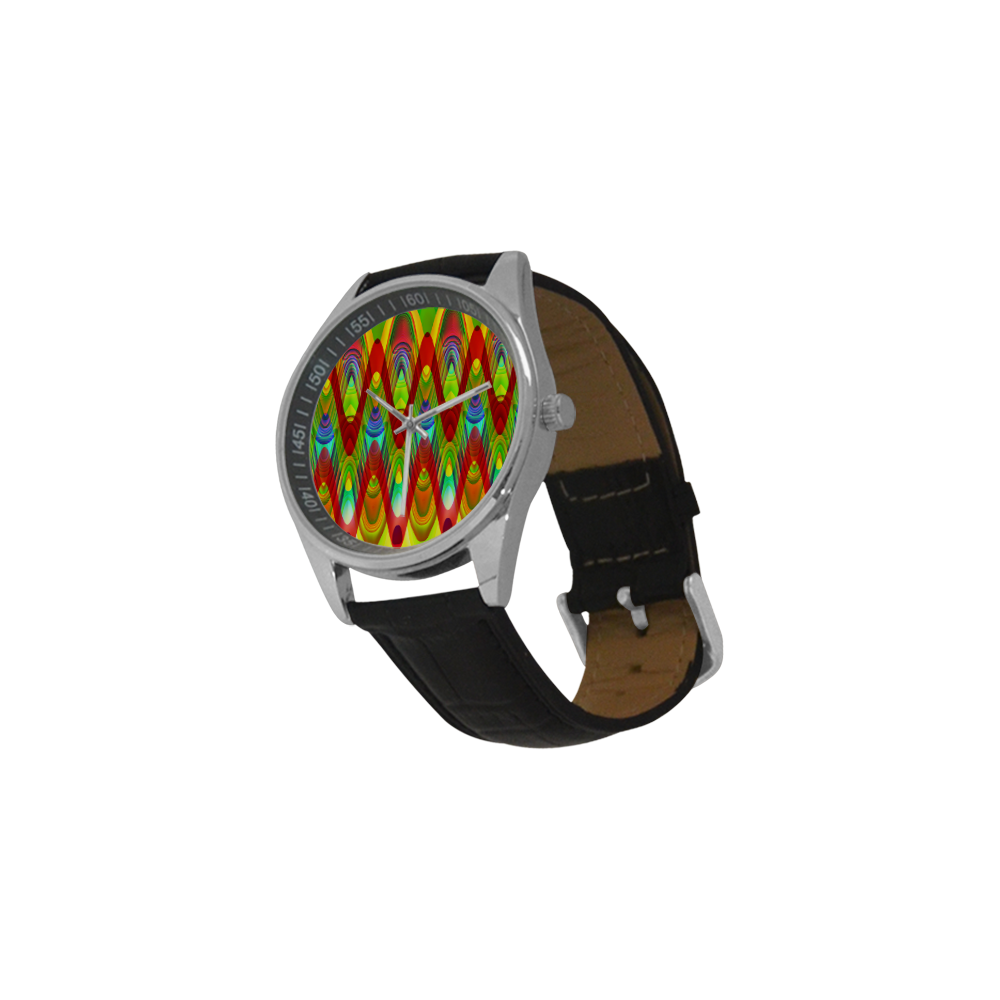 2D Wave #1A - Jera Nour Men's Casual Leather Strap Watch(Model 211)