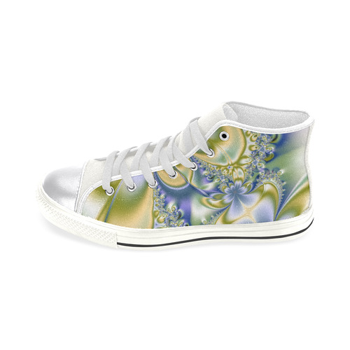 Silky Flowers Women's Classic High Top Canvas Shoes (Model 017)