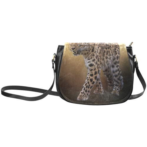 A magnificent painted Amur leopard Classic Saddle Bag/Small (Model 1648)