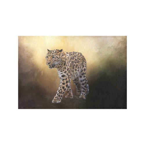 A magnificent painted Amur leopard Placemat 12’’ x 18’’ (Set of 6)