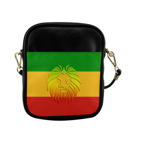 Rastafari Lion Flag green yellow red Sling Bag (Model 1627)