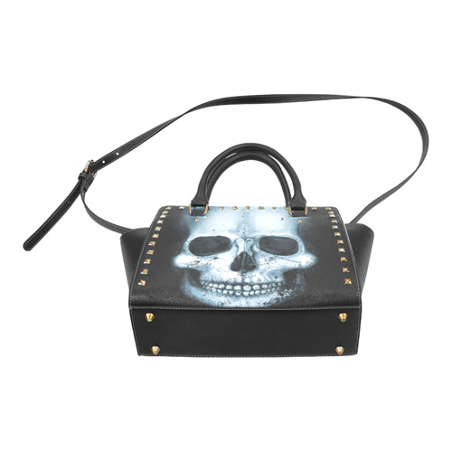 Dark Skull Rivet Shoulder Handbag (Model 1645)