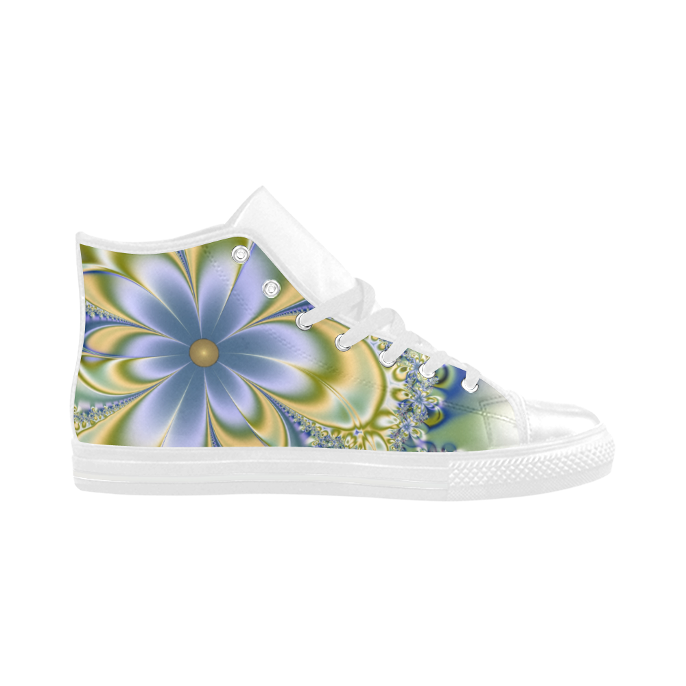 Silky Flowers Aquila High Top Microfiber Leather Women's Shoes/Large Size (Model 032)