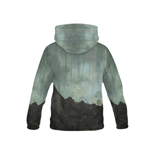 Celtic ruins, photo and watercolor, spooky horror All Over Print Hoodie for Kid (USA Size) (Model H13)