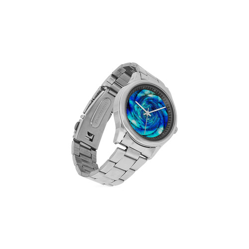 Galaxy Wormhole Spiral 3D - Jera Nour Men's Stainless Steel Watch(Model 104)