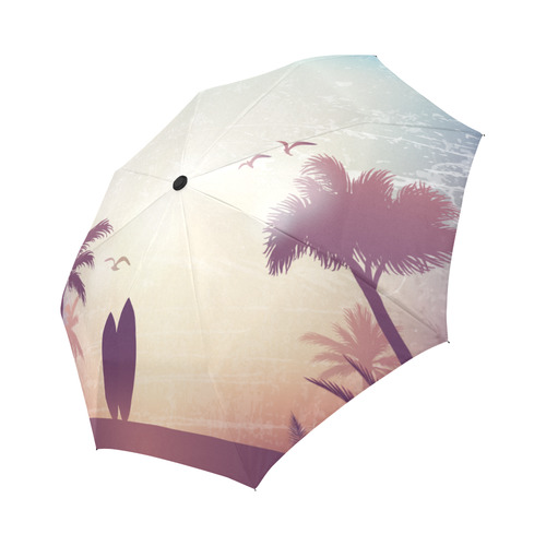 Tropical Summer Landscape Auto-Foldable Umbrella (Model U04)