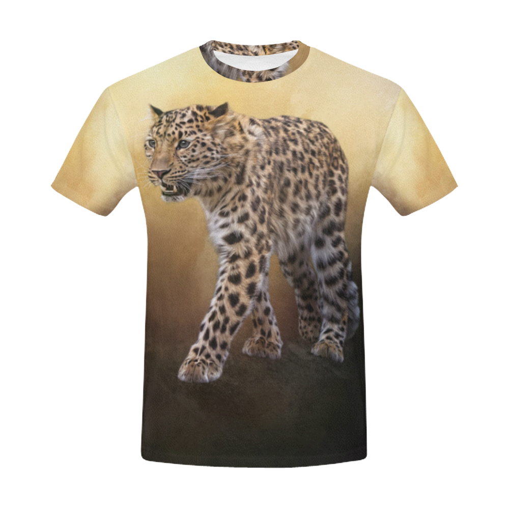 A magnificent painted Amur leopard All Over Print T-Shirt for Men (USA Size) (Model T40)