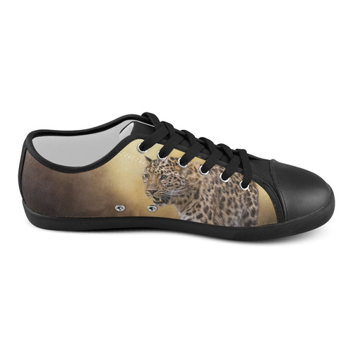 A magnificent painted Amur leopard Canvas Shoes for Women/Large Size (Model 016)