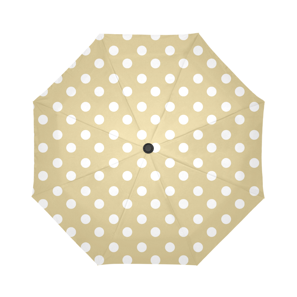 Light Olive Polka Dots Auto-Foldable Umbrella (Model U04)