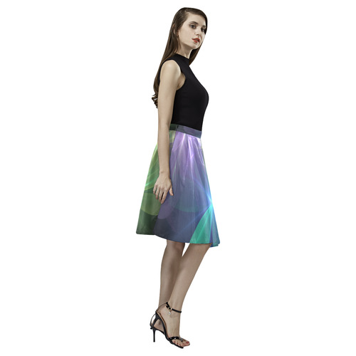 Ethereal Flowers Melete Pleated Midi Skirt (Model D15)