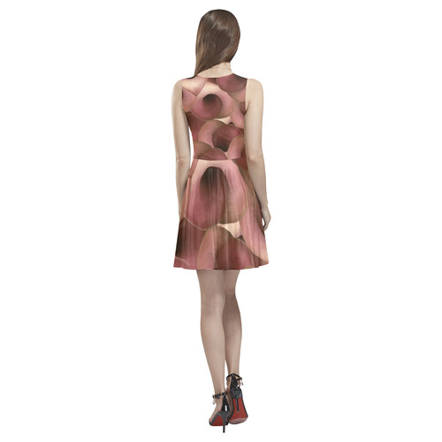 Apple Blossom Petals Thea Sleeveless Skater Dress(Model D19)