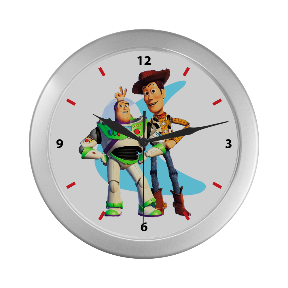 Buzz and Woody Silver Color Wall Clock