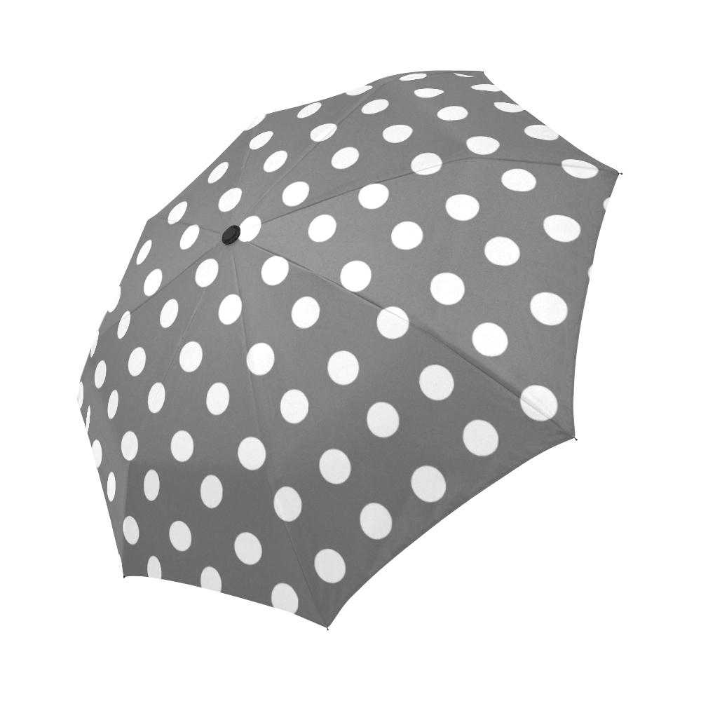 Gray Polka Dots Auto-Foldable Umbrella (Model U04)