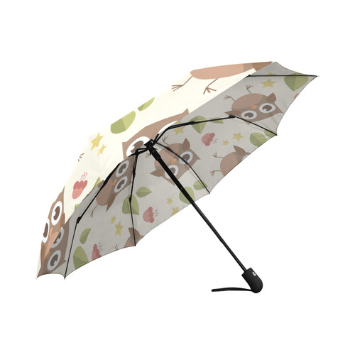 Modern Retro Owl Pattern Auto-Foldable Umbrella (Model U04)