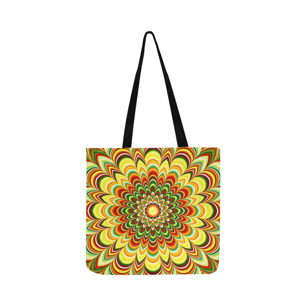 Colorful flower striped mandala Reusable Shopping Bag Model 1660 (Two sides)