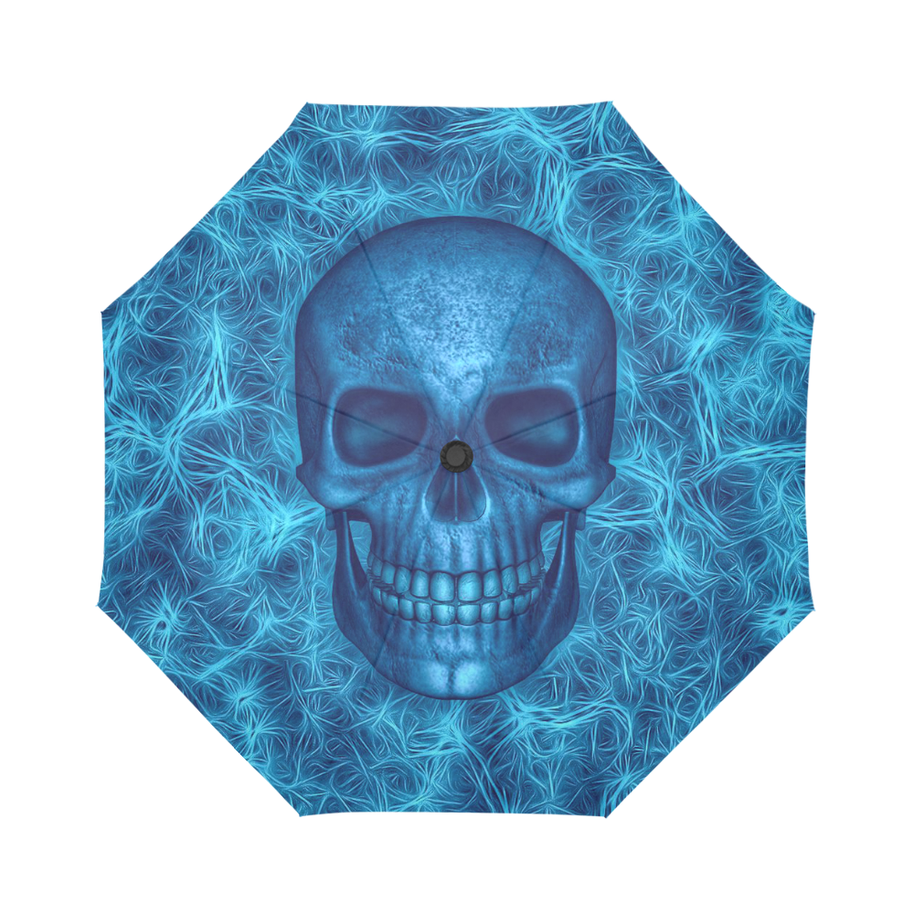 Smiling Skull on Fibers I by JamColors Auto-Foldable Umbrella (Model U04)