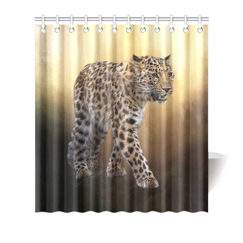 A magnificent painted Amur leopard Shower Curtain 66"x72"
