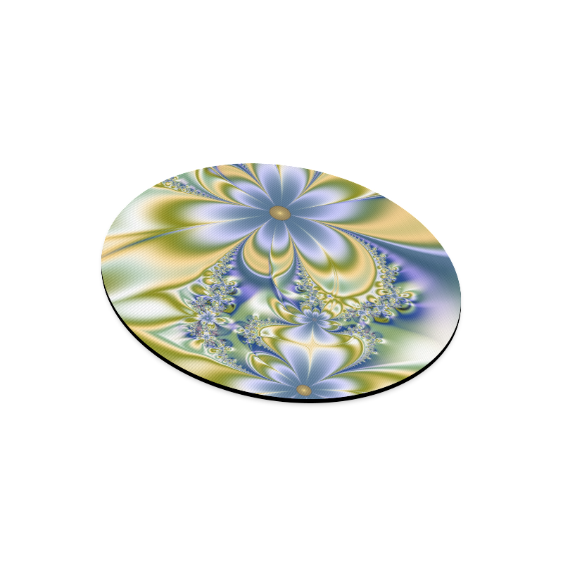 Silky Flowers Round Mousepad
