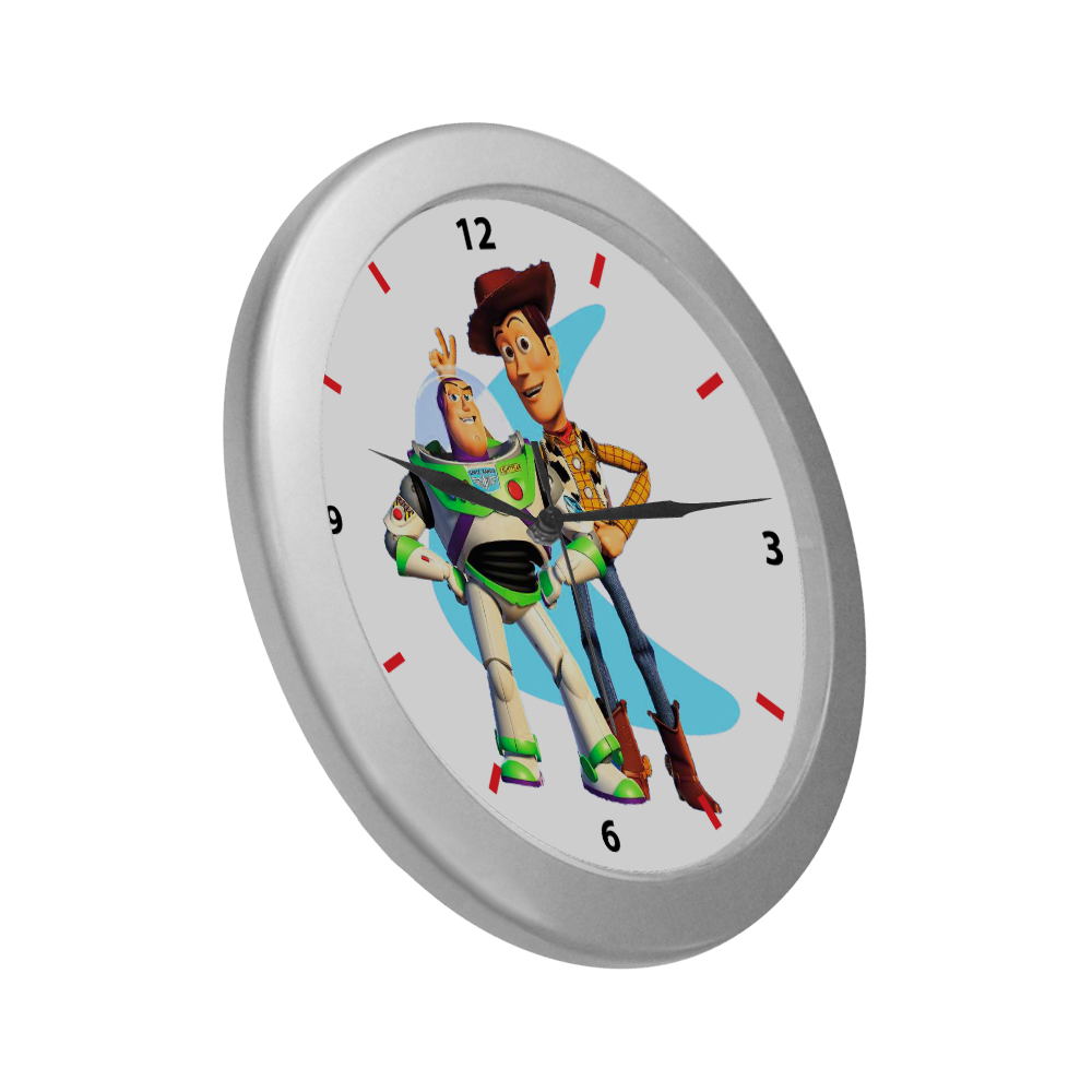 Buzz and Woody Silver Color Wall Clock