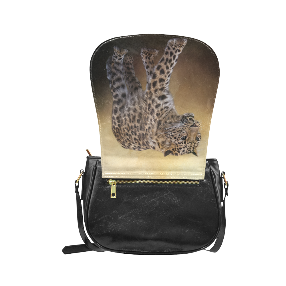 A magnificent painted Amur leopard Classic Saddle Bag/Large (Model 1648)