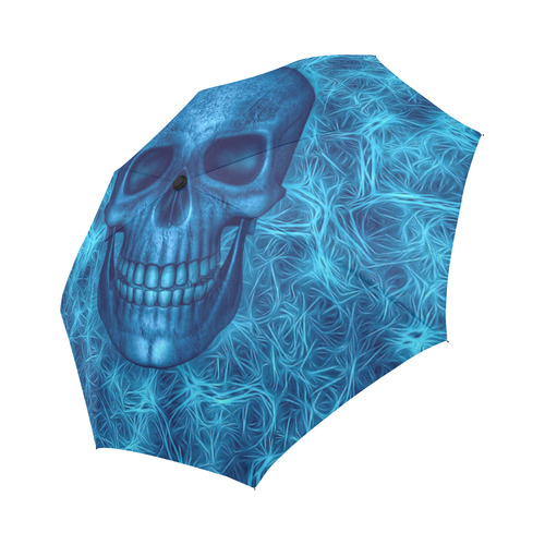Smiling Skull on Fibers I by JamColors Auto-Foldable Umbrella (Model U04)