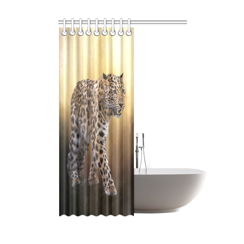 A magnificent painted Amur leopard Shower Curtain 48"x72"