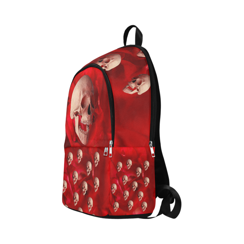 Funny Skull and Red Rose Fabric Backpack for Adult (Model 1659)