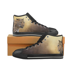 A magnificent painted Amur leopard High Top Canvas Women's Shoes/Large Size (Model 017)