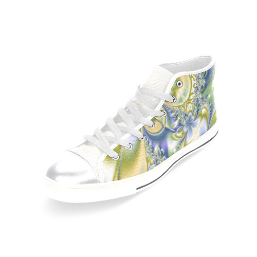 Silky Flowers Women's Classic High Top Canvas Shoes (Model 017)