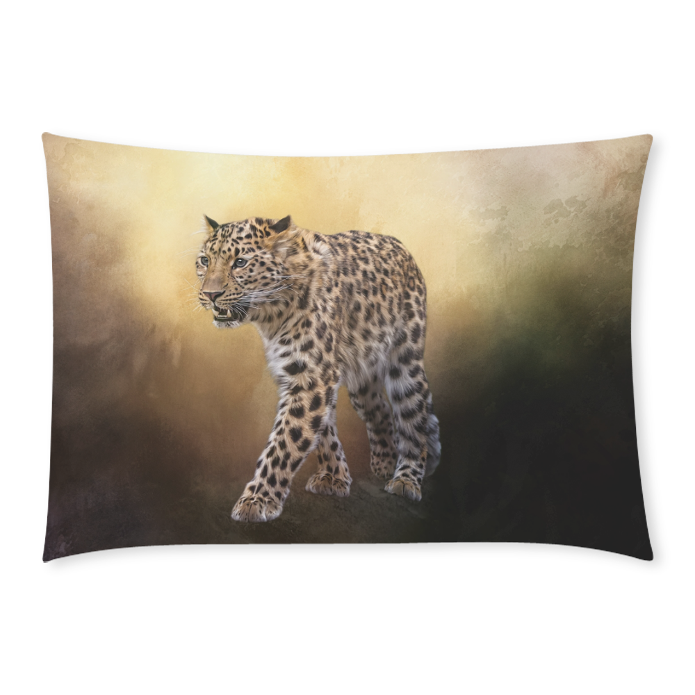 A magnificent painted Amur leopard Custom Rectangle Pillow Case 20x30 (One Side)