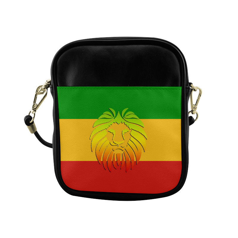 Rastafari Lion Flag green yellow red Sling Bag (Model 1627)
