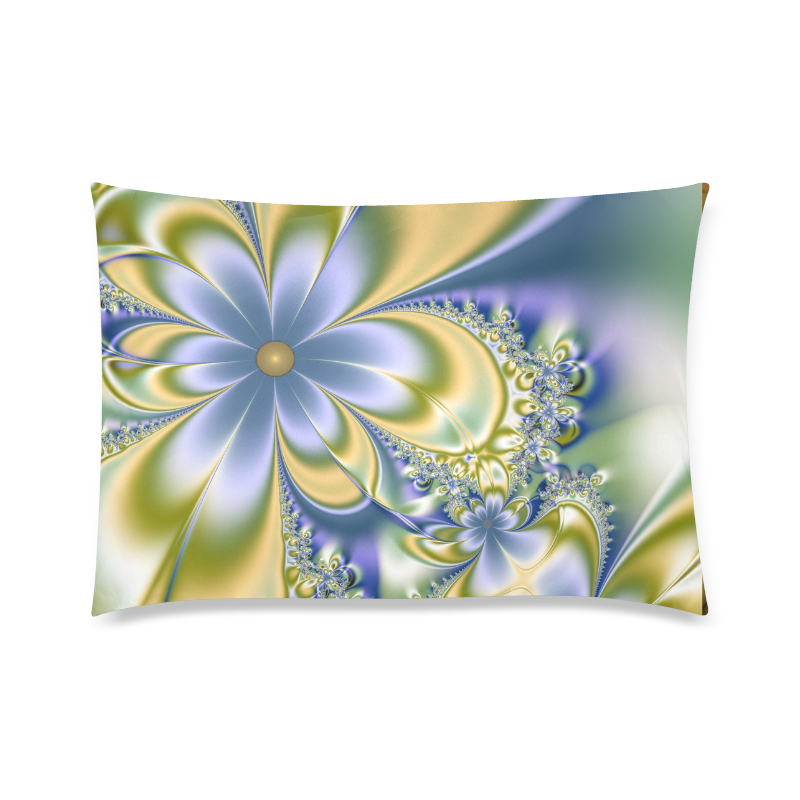 Silky Flowers Custom Zippered Pillow Case 20"x30"(Twin Sides)