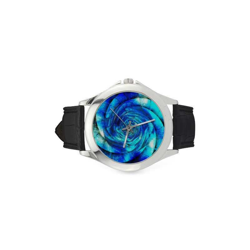 Galaxy Wormhole Spiral 3D - Jera Nour Women's Classic Leather Strap Watch(Model 203)