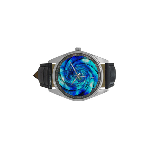 Galaxy Wormhole Spiral 3D - Jera Nour Men's Casual Leather Strap Watch(Model 211)