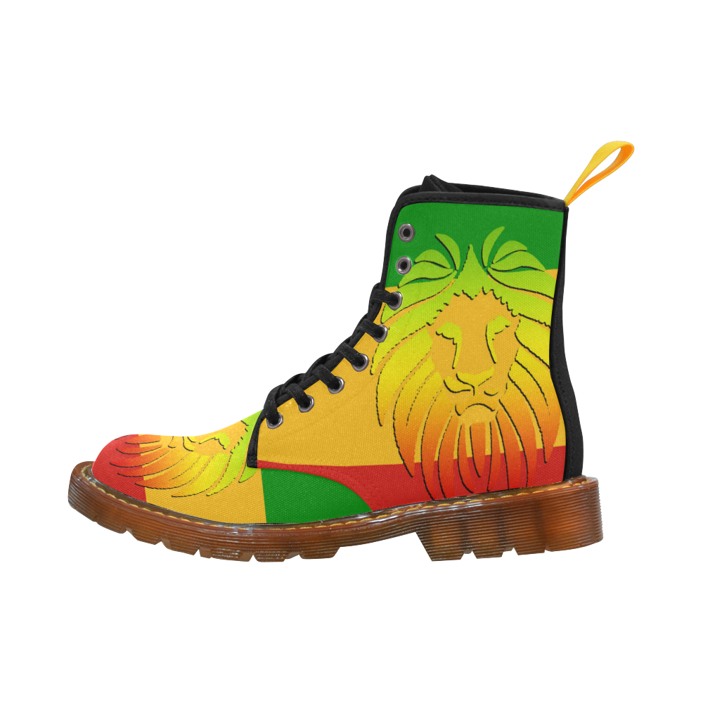 Rastafari Lion Flag green yellow red Martin Boots For Men Model 1203H