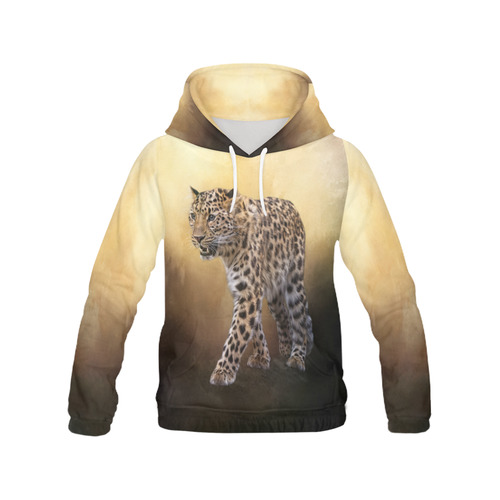 A magnificent painted Amur leopard All Over Print Hoodie for Women (USA Size) (Model H13)