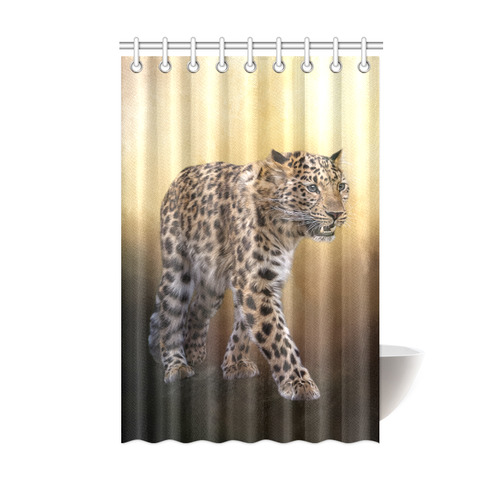 A magnificent painted Amur leopard Shower Curtain 48"x72"