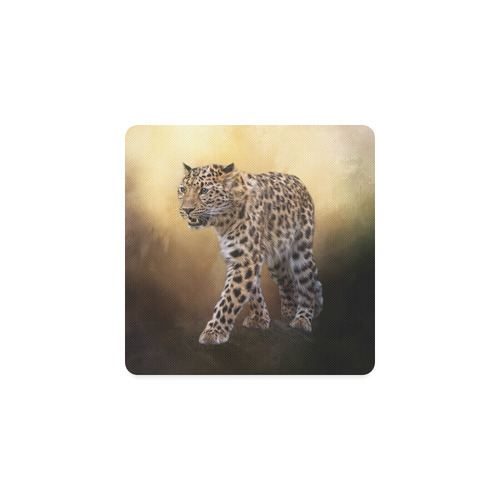 A magnificent painted Amur leopard Square Coaster