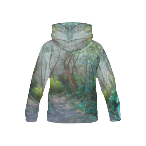 Bush, original watercolor painting, , landscape All Over Print Hoodie for Kid (USA Size) (Model H13)